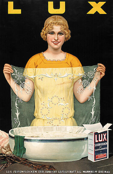 Werbeplakat  um1920 für Lux Seifenflocken