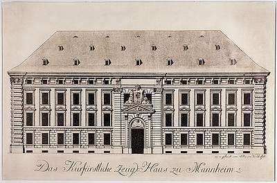 historische Grafik des Zeughauses Mannheim