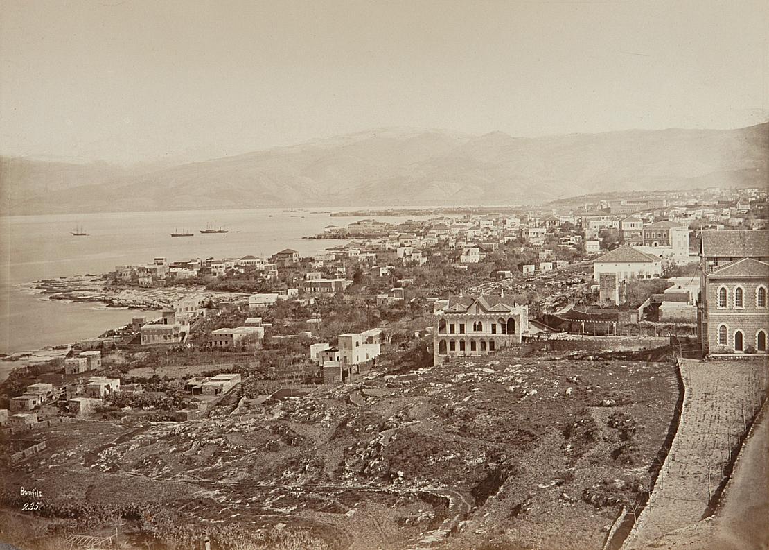 Der Hafen von Beirut, Albuminabzug, um 1875