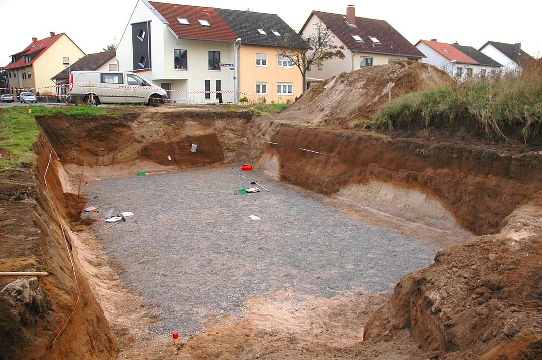 Ausgrabungsfläche in Sandhofen