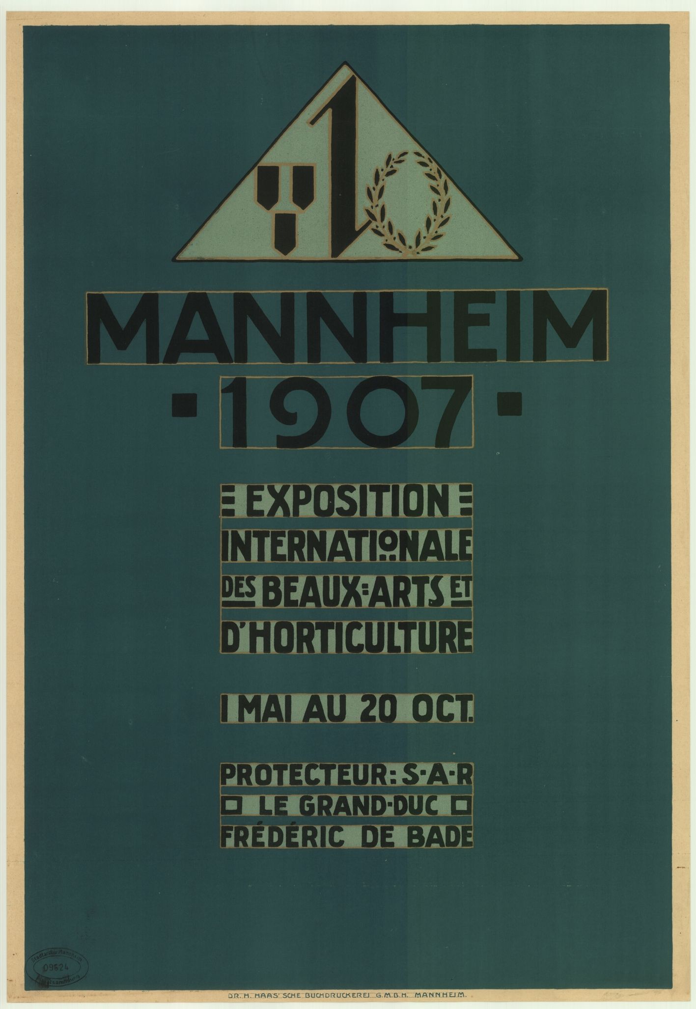 Ausstellungsplakat zum 300. Stadtjubiläum Mannheims