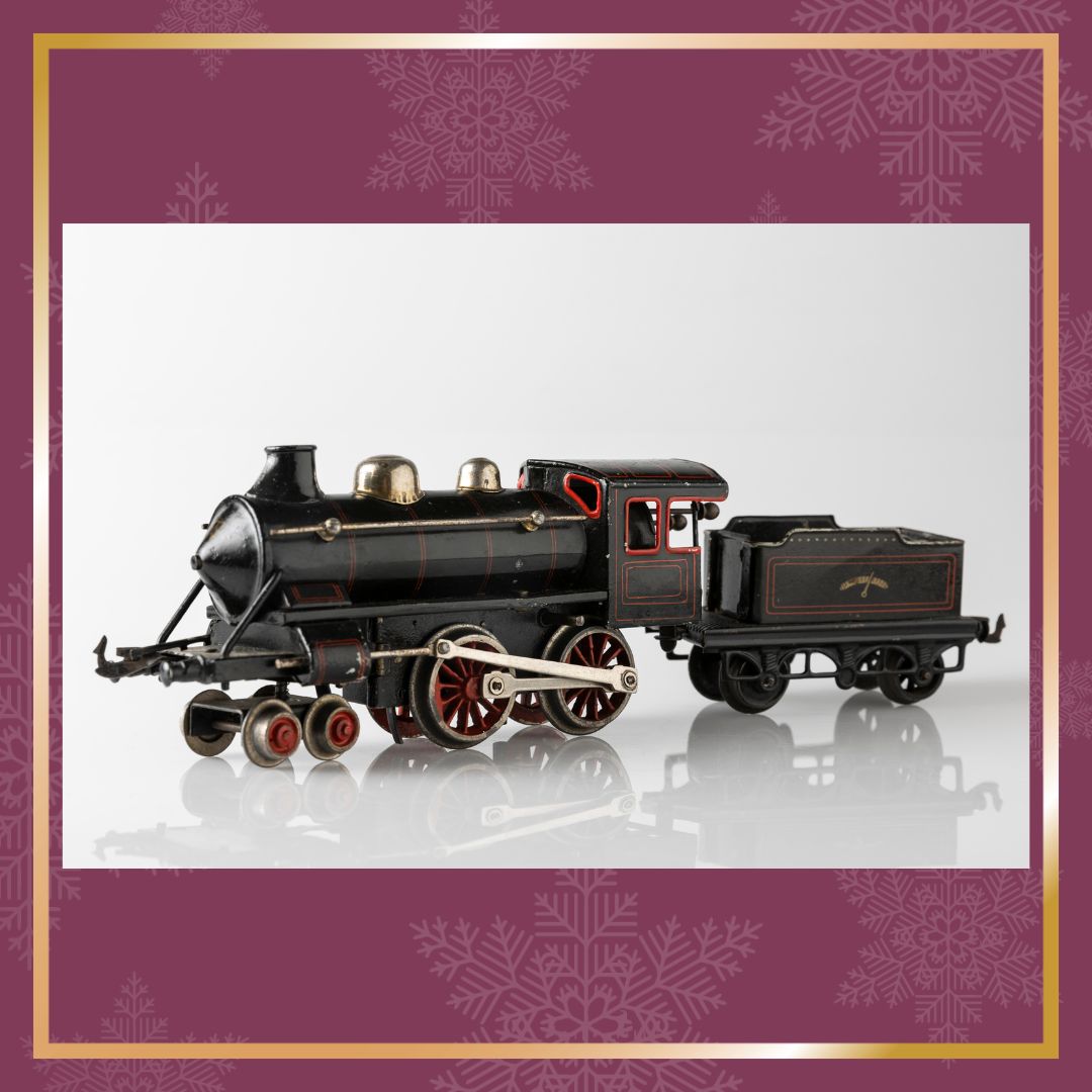 Foto eines Modells einer Express-Lokomotive. 